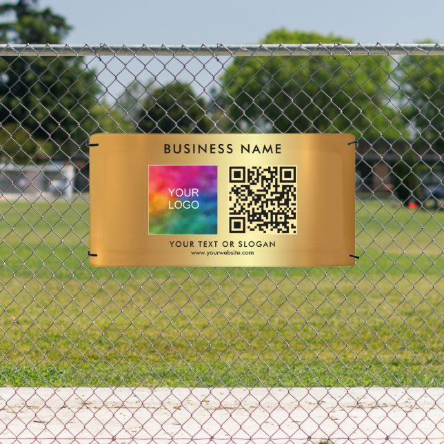 Name des Unternehmens QR Code Außenwerbung Gold Banner (InSitu)