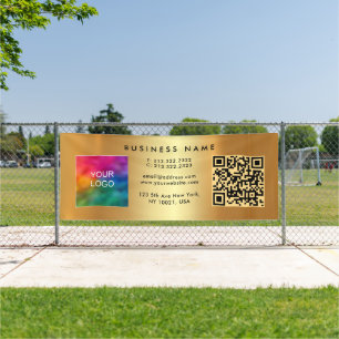 Name des Unternehmens QR-Logos Gold-Vorlage Außenb Banner