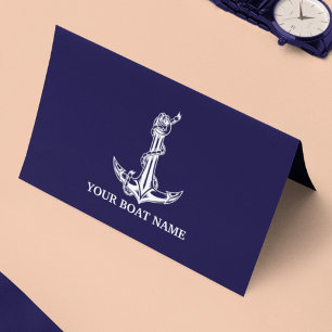 Name des Vintagen Ankerboots Treuekarte