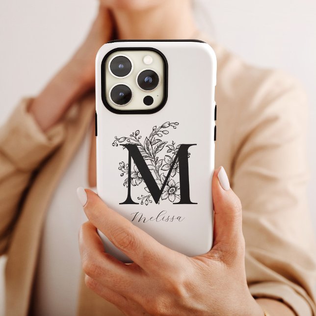 Name des Vintagen Botanischen Monogramms Case-Mate iPhone Hülle (Von Creator hochgeladen)
