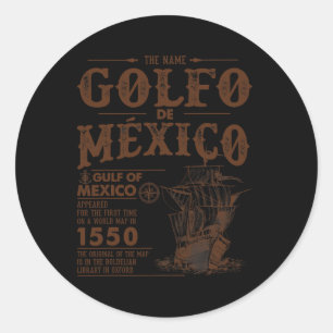 Name des Vintagen Golfs von Mexiko seit 1550 Runder Aufkleber