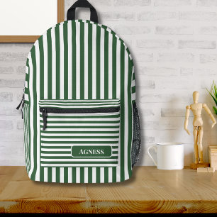 Name des Vintagen Markierungszeichens Grün und Wei Bedruckter Rucksack