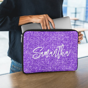 Name des violetten Glitter-Pinsel-Skripts Laptopschutzhülle