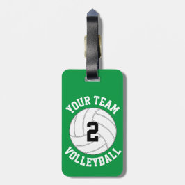 Name des Volleyball-Teams, Spielernummer und Farbe Gepäckanhänger