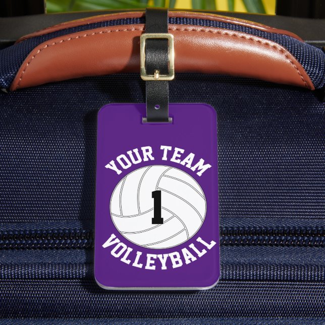 Name des Volleyball-Teams, Spielernummer und Farbe Gepäckanhänger (Vorderseite Insitu 2)