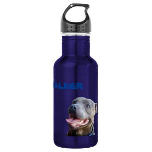 Name des Walkers mit dem Staffy Bull Terrier, Wass Edelstahlflasche