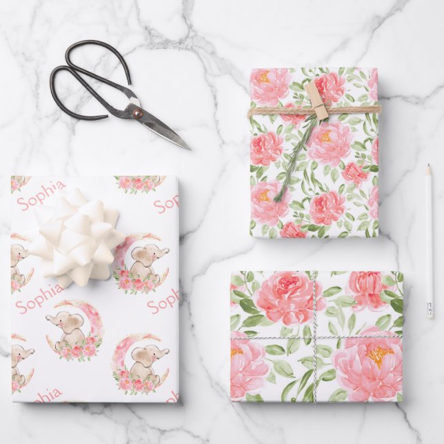 Name des Wasserfarbenpilotenmusters Geschenkpapier Set (Vorderseite)