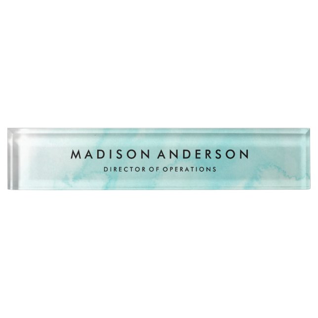 Name des Watercolor-Schreibtisches Namensplakette (Vorderseite)