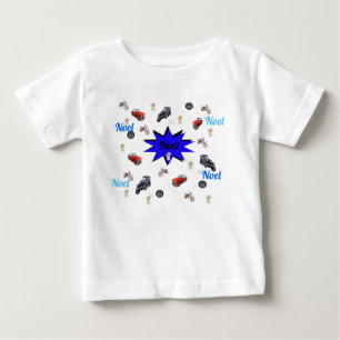 Name des Weihnachtens mit Teddies und Motorrädern, Baby T-shirt