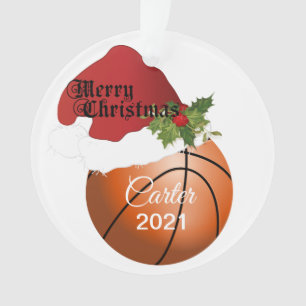 Name des Weihnachtsmannmütze-Basketball-Entwurfs- Ornament