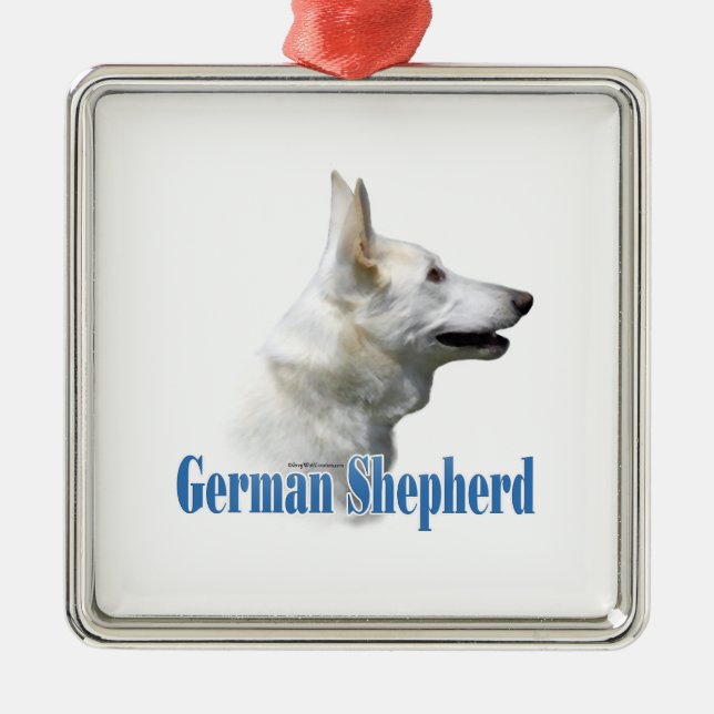 Name des Weißdeutschen Schäferhirten Ornament Aus Metall (Vorne)