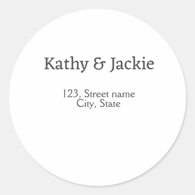 Name des weißen Pärchens Stadt Staat Runder Aufkleber (Vorderseite)