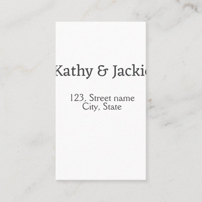 Name des weißen Pärchens Stadt Staat Visitenkarte (Vorderseite)