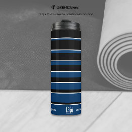 Name des Werbeplakats QR-Code WWW Blue White Thermosbecher