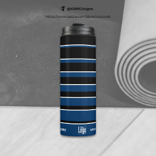 Name des Werbeplakats QR-Code WWW Blue White Thermosbecher