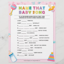 Name dieses Baby-Liedes [Baby Basics Pink] Briefbogen