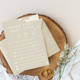 Name dieses Babyliedes Rustikale Minimal Baby Dusc Einladung