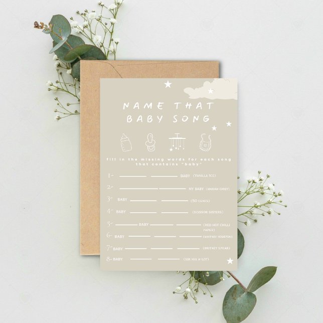 Name dieses Babyliedes Rustikale Minimal Baby Dusc Einladung (Von Creator hochgeladen)