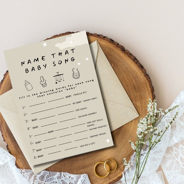 Name dieses Babyliedes Rustikale Minimal Baby Dusc Einladung (Von Creator hochgeladen)