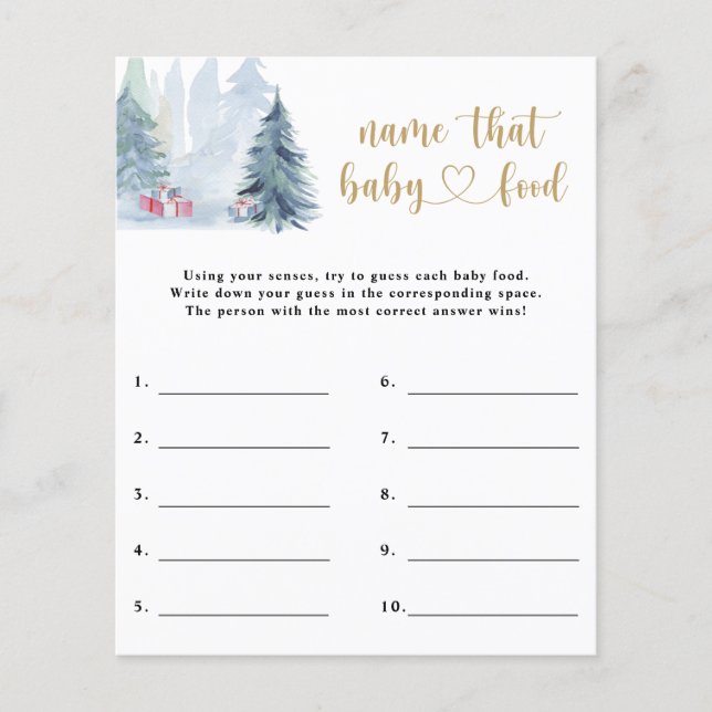 Name dieses Babynahrung - Baby-Dusche-Spiel (Vorderseite)