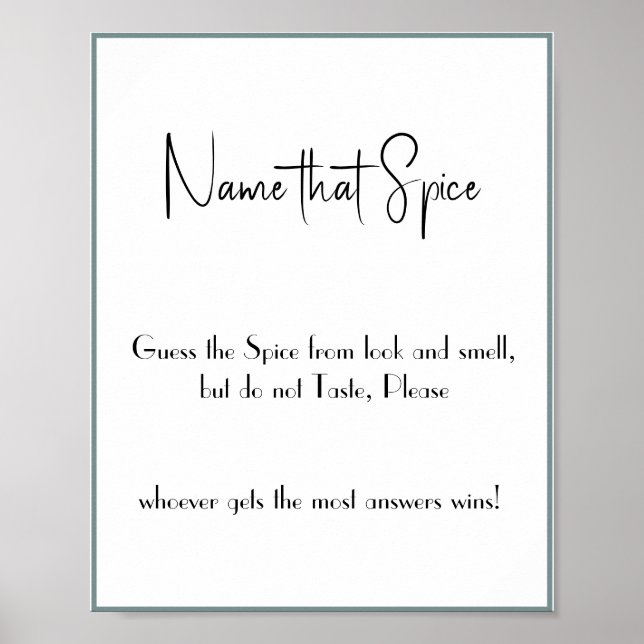Name dieses Gewürzes - Duschspielplakat Poster (Vorne)