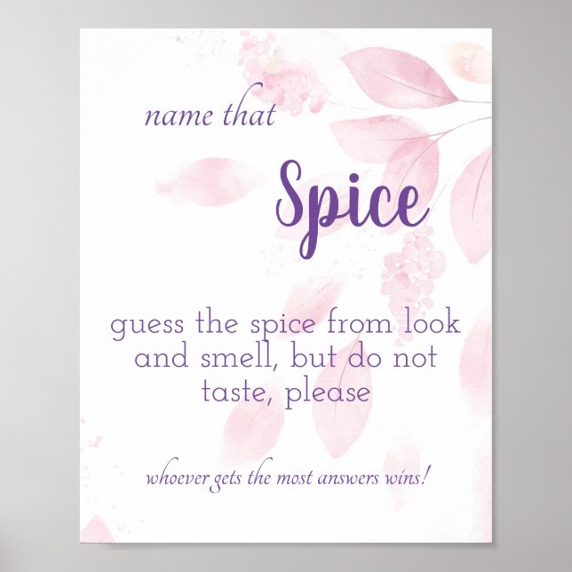 Name dieses Gewürzes - Pink-Aquarell-Poster Poster (Vorne)