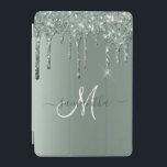 Name Dunkelgrüner Glitzer-Monogramm mit handgeschr iPad Mini Hülle<br><div class="desc">Das Design ist ein Foto und die Hüllen sind nicht mit echtem Glitzer, Sequinen, Metallen oder Holz gemacht. Dieses Design ist auch auf anderen Modellen erhältlich. Sie können dieses Design auch auf ein anderes Produkt übertragen. Für die Herstellung dieses Produkts wurde kein Glitzer verwendet. Dieses Design kann in dem Bereich...</div>