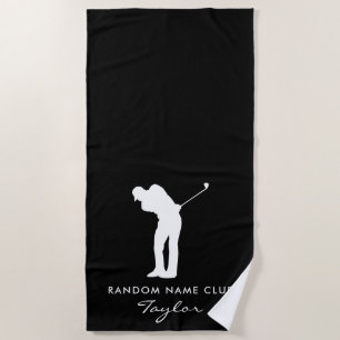 Name eines modernen Golfclubs anpassen Strandtuch
