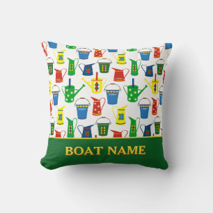 Name eines Schmalboot-Kanalboots Kissen