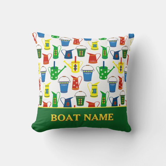 Name eines Schmalboot-Kanalboots Kissen (Vorderseite)