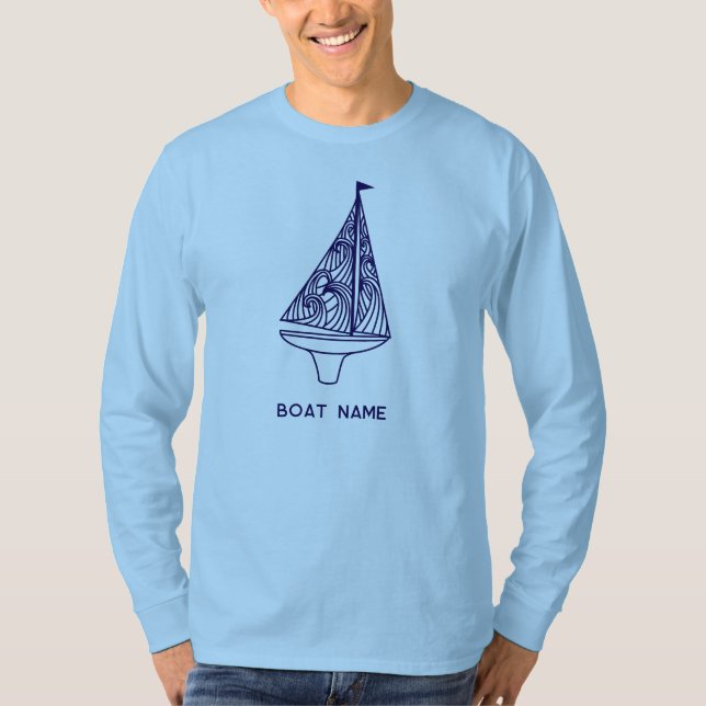 Name eines Segelboots Nautical  T-Shirt (Vorderseite)
