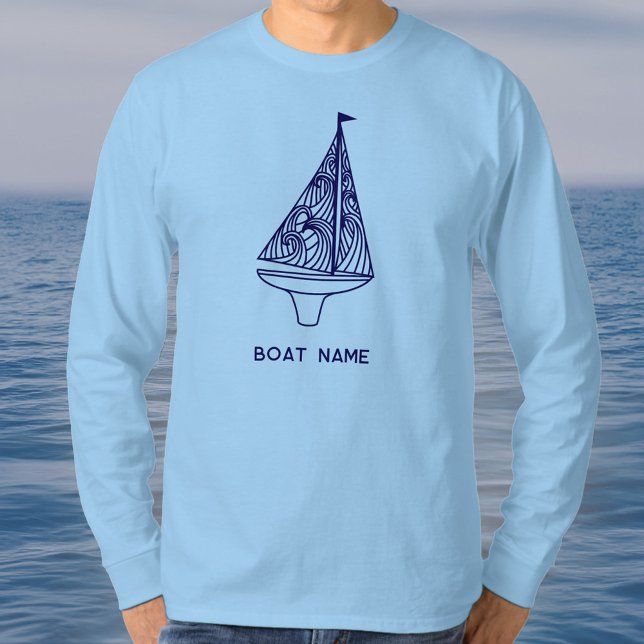 Name eines Segelboots Nautical  T-Shirt (Boat name or personalized name custom sail boat sailing t-shirt)