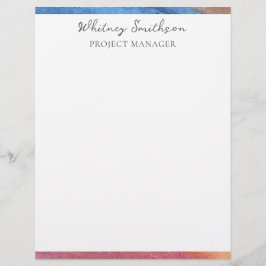 Name Einfach Abstrakt braun & blau hinzufügen Briefbogen