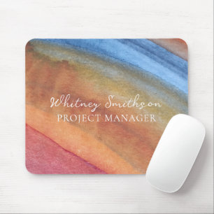 Name Einfach Abstrakt braun & blau hinzufügen Mousepad