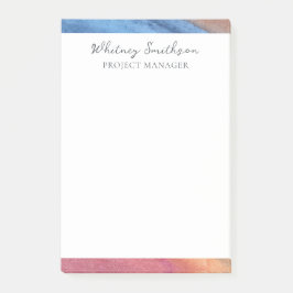 Name Einfach Abstrakt braun & blau hinzufügen Post-it Klebezettel