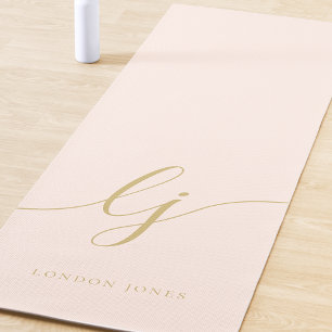 Name einfache Kalligrafie Rosa Rosa Gold Yogamatte