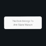 Name Einfaches Schwarz-weißes Buchzeichen<br><div class="desc">Name Einfach Schwarz-weißes Buchzeichen-Label. Einfaches Schwarz-Weiß-Design mit anpassbarem Text für einfache Personalisierung. Alle Texte,  Schriftart und Farbtöne können von Ihnen mit den Tools von Zazzle's personalisiert werden und weitere Menüs anpassen. Entdecken Sie mehr Bookish Produkte in unserem Shop,  Bookles,  und kontaktieren Sie uns,  wenn Sie Unterstützung benötigen.</div>