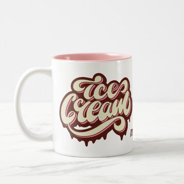 Name-Eiscreme-Tasse Zweifarbige Tasse (Links)