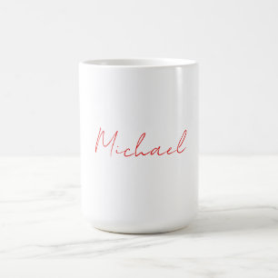 Name Elegant Creative Callgraphy Red White hinzufü Kaffeetasse