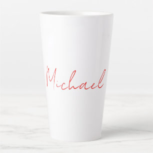 Name Elegant Creative Callgraphy Red White hinzufü Milchtasse