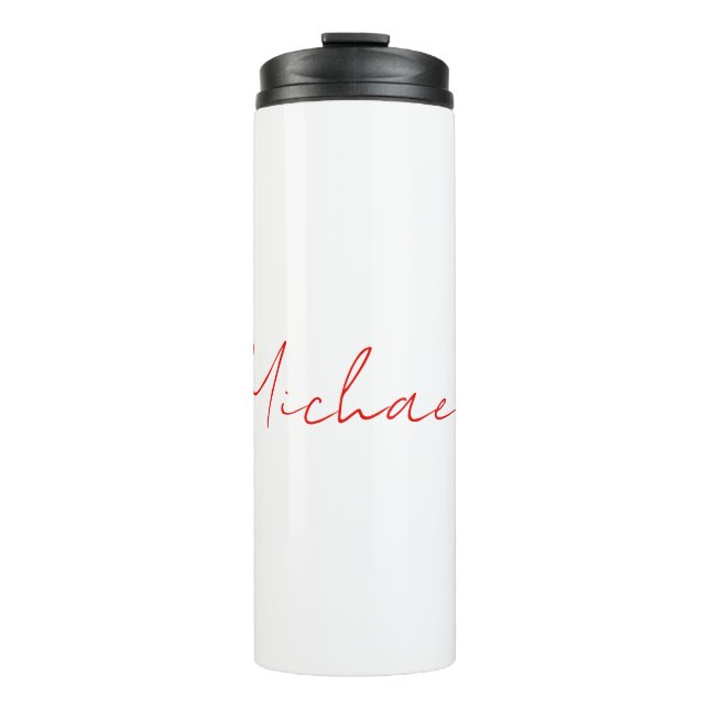 Name Elegant Creative Callgraphy Red White hinzufü Thermosbecher (Vorderseite)
