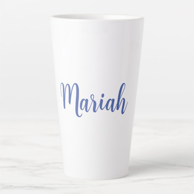 Name Elegant Creative Classical Blue White hinzufü Milchtasse (Vorderseite)