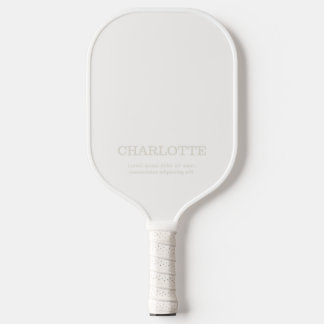 Name Elegant Minimal Elfenbein Pickleball Schläger