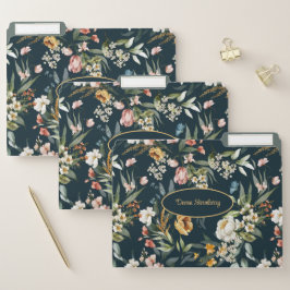 Name, elegante Farbe Wasser Farbe dunkelblau Papiermappe