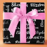 Name Erste Monogramm schwarzes Personalisiertes Ge Geschenkpapier<br><div class="desc">Ändern Sie den Vorlagennamen in einen Ihrer eigenen. Anpassen,  um ein personalisiertes mit Monogramm Verpackungspapier in Schwarz und Weiß zu machen.</div>