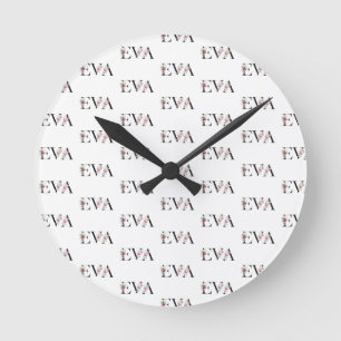 Name, Eva Runde Wanduhr