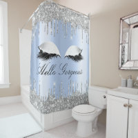 Name Eyelashes Makeup Silver Blue Girly Tropfen