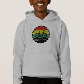 Name Fahrrad auf Vintagem Grunge-Regenbogen hinzuf Hoodie