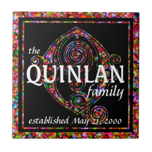 Name Familie Custom Red Anniversary Monogram Fliese