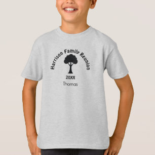 Name, Familientreffen Kinder-Jugend XS-XL Grau T-Shirt